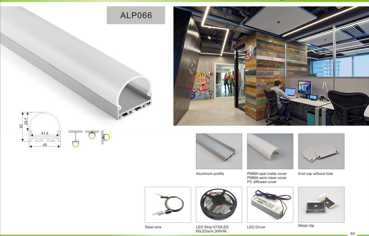 LED Aliminium Profile ALP066 Round PC Cover