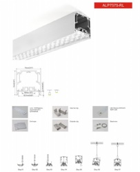 LED Profile ALP7575-RL LENS 30° 60°